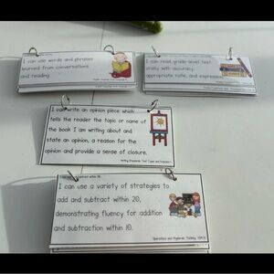 Lot First Grade Common Core Standards I Can Statements Flip Rings Classroom Set